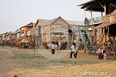 Cambodian village Editorial Stock Photo