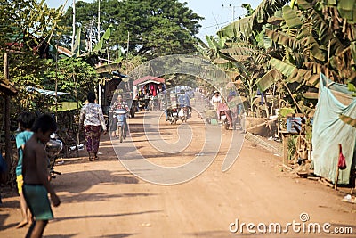 Cambodian village Editorial Stock Photo