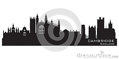 Cambridge England city skyline Detailed silhouette Vector Illustration