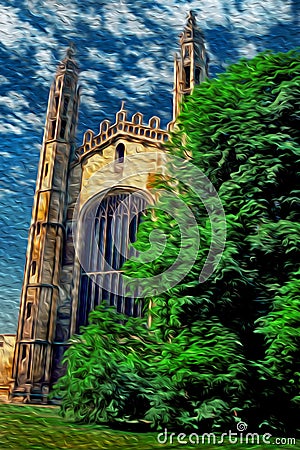 Facade of King College Chapel in Cambridge Stock Photo