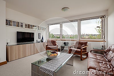 Modern furnished living room Editorial Stock Photo