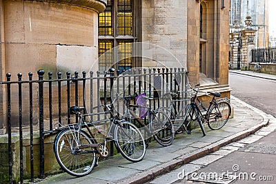 Cambridge university student push bikes Editorial Stock Photo