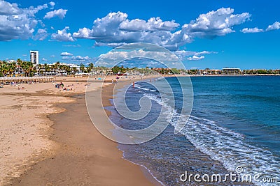 Cambrils beach Spain Costa Dorada Catalonia Stock Photo