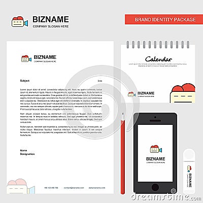 Camcoder Business Letterhead, Calendar 2019 and Mobile app design vector template Vector Illustration