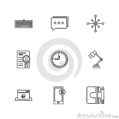 camcoder , camera , video , multimedia , computer , setting , eps icons set vector Vector Illustration