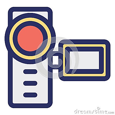 Camcorder, camera Isolated Vector icon which can easily modify or edit Vector Illustration