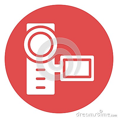 Camcorder, camera Isolated Vector icon which can easily modify or edit Stock Photo