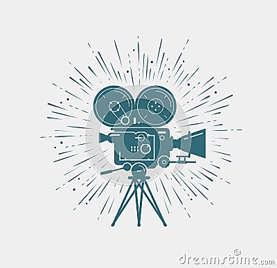 Camcorder, movie camera. Video shooting, cinema vector illustration Vector Illustration