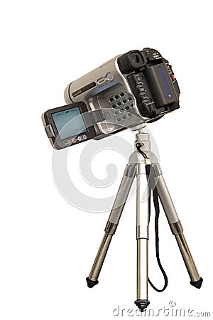 Camcorder on a tripod Stock Photo