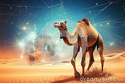 Camel Beautiful Unique Illustration. Generative AI Stock Photo