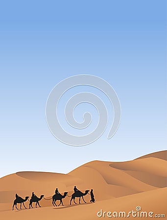 Camel Caravan Vector Illustration