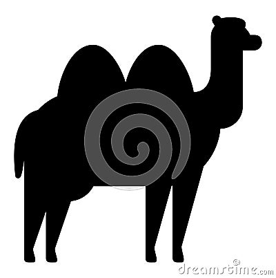 Camel flat icon silhouette. Animal vector Vector Illustration