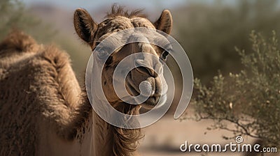 Camel in front of pyramids. Travel Concept. Background with a copy space. Stock Photo