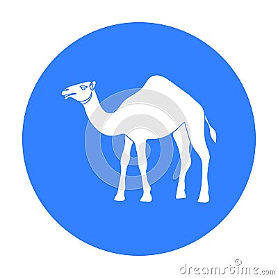 Camel icon in black style isolated on white background. Arab Emirates symbol stock vector illustration. Vector Illustration
