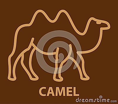 Camel icon in linear style Vector Illustration