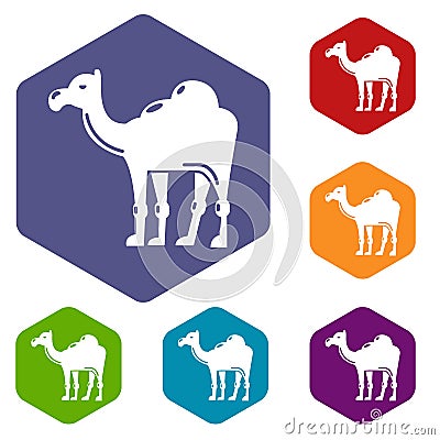 Camel icons vector hexahedron Vector Illustration