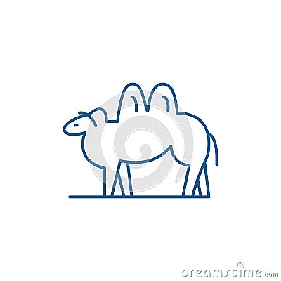Camel line icon concept. Camel flat vector symbol, sign, outline illustration. Vector Illustration