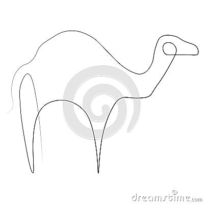 Camel one line Vector Illustration