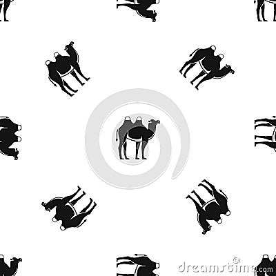 Camel pattern seamless black Vector Illustration