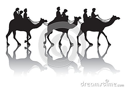 Camel s caravan Vector Illustration