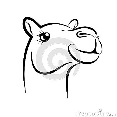 Head of camel drawn sign Stock Photo