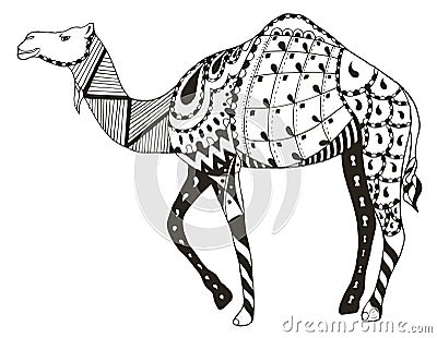 Camel zentangle stylized, vector, illustration, freehand pencil Vector Illustration