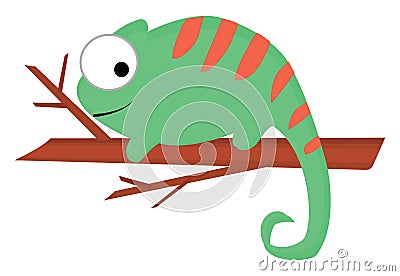 Cameleon on tree, illustration, vector Vector Illustration