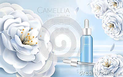 Camellia cosmetic ads Vector Illustration