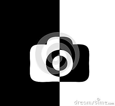 Camer icon black and white comic difference Stock Photo