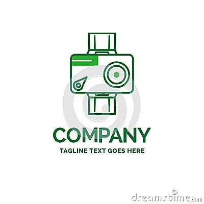 camera, action, digital, video, photo Flat Business Logo templat Vector Illustration