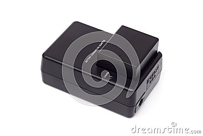 Camera battery and charger Stock Photo