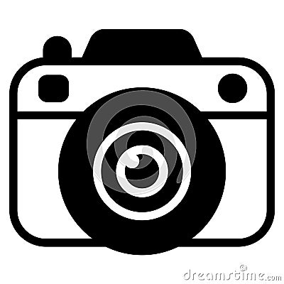 camera black filled outline icon, Merry Christmas and Happy New Year icons for web and mobile design Vector Illustration
