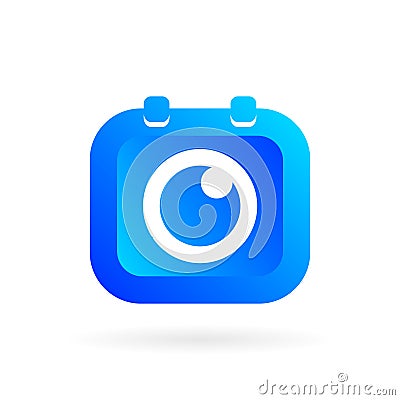 calendar logo with camera symbol Vector Illustration