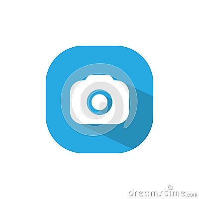 Camera, capture icon vector on square button Vector Illustration