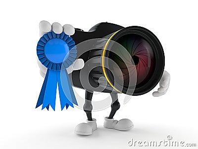 Camera character with award ribbon Cartoon Illustration