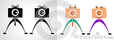 Camera Character. Male and Female. Vector Illustration