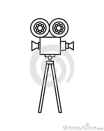 Camera cinema flat line icon Vector Illustration