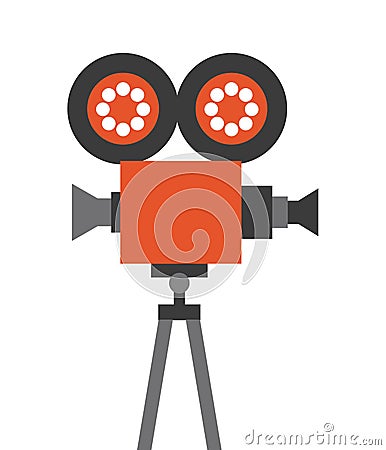 Camera cinema flat line icon Vector Illustration