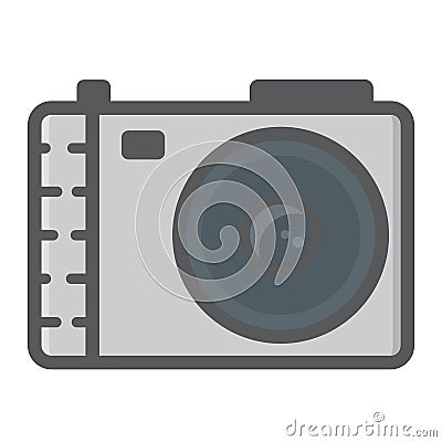 Camera colorful line icon, photo and capture Vector Illustration