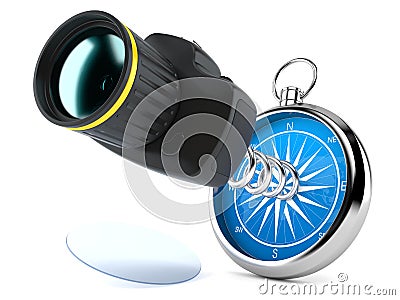 Camera with compass Stock Photo