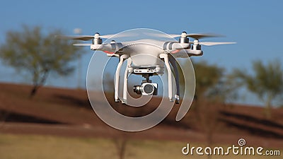 Camera Drone Flying at a Park Stock Photo