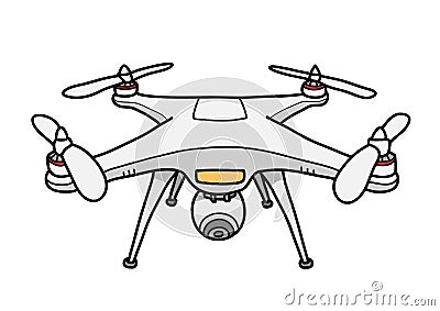Camera Drone Vector Illustration