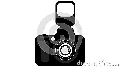 Camera with flash Vector Illustration