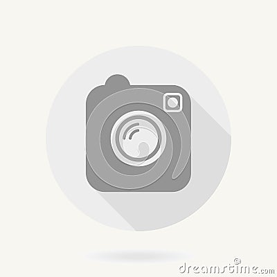 Camera Flat Icon With Long Shadow Stock Photo