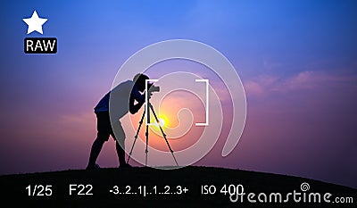 Camera Focus Capture Memories Photography Preview Concept Stock Photo