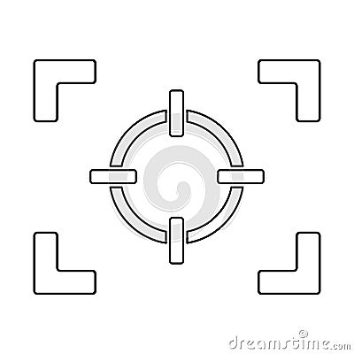 Camera Focus Point Icon In Outline Style Vector Illustration