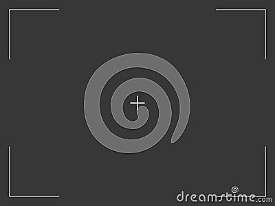 Camera frame viewfinder screen of photo, video recorder digital display with camera frames. Vector cross target Vector Illustration