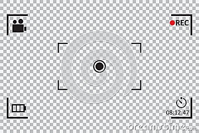 Camera frame viewfinder on a transparent background. Vector illustration Vector Illustration