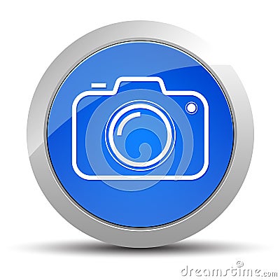 Camera icon blue round button illustration Cartoon Illustration