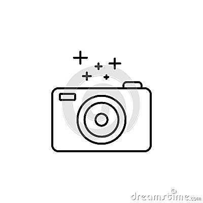 camera icon. Element of new year oarty outline icon. Thin line icon for website design and development, app development. Premium Stock Photo